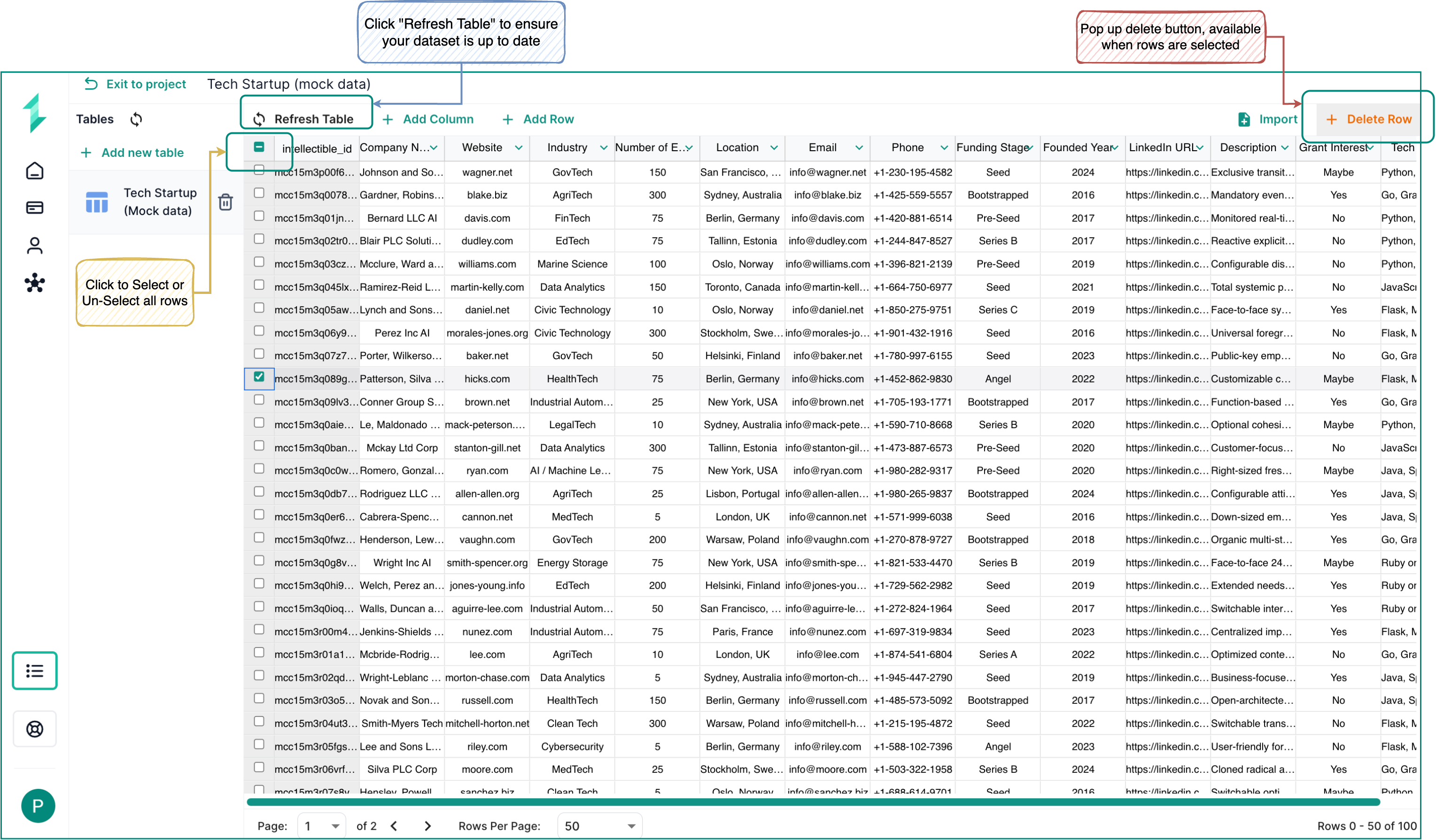 Database Delete Rows