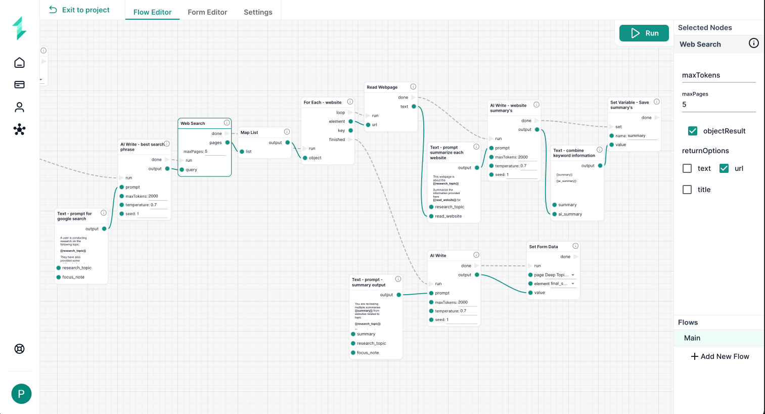 Web Flow nodes