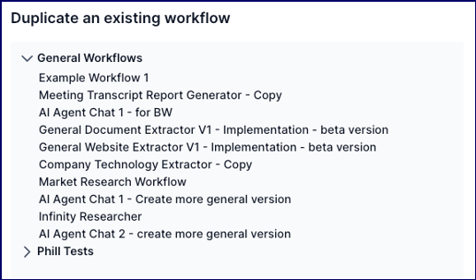Duplicate Workflows