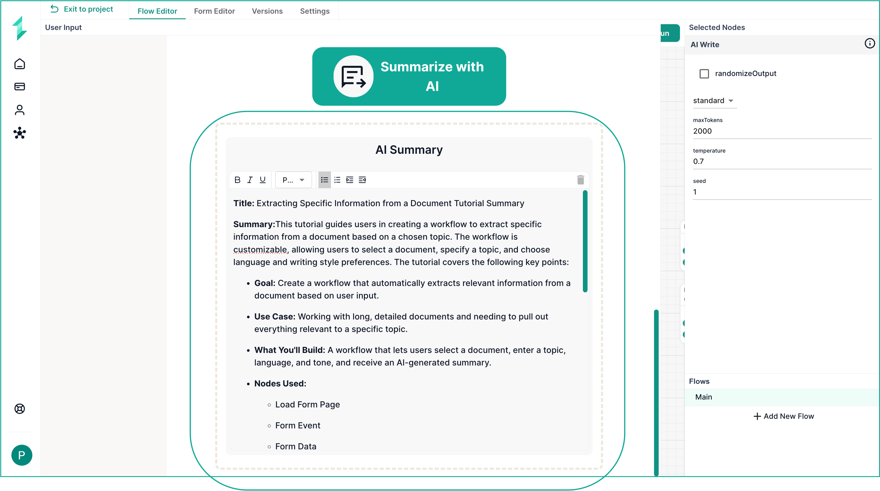 AI Summary Output