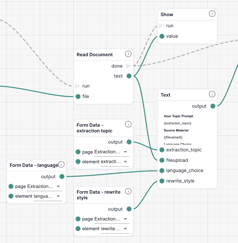User Input Connections to Prompt