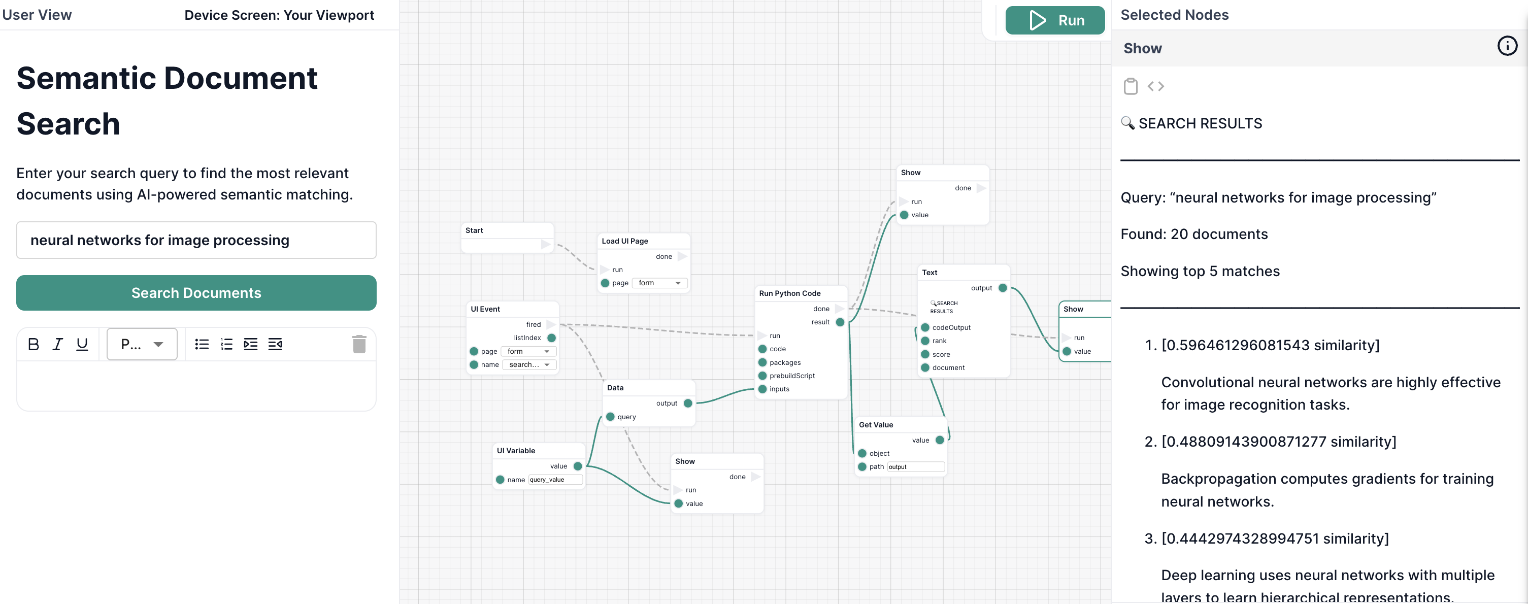 Semantic Search Workflow